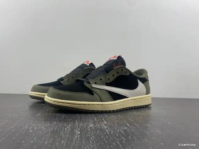 LOW X DM7866-002 JORDAN OG TRAVIS 'BLACK SCOTT OLIVE' SP 1 AIR 0506